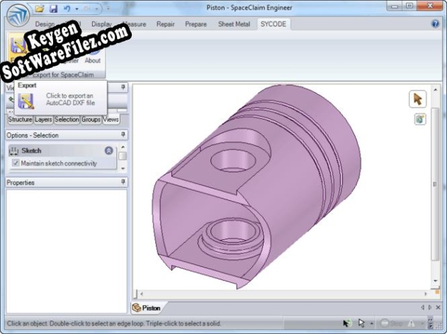 DXF Export for SpaceClaim serial number generator