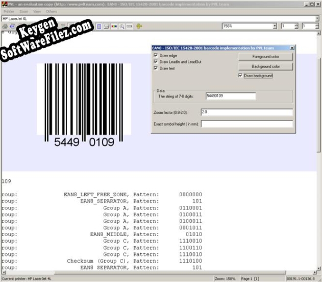 EAN8 barcode source code activation key