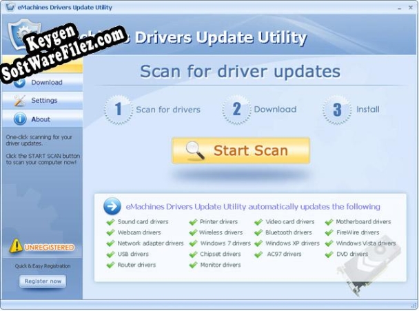 Free key for eMachines Drivers Update Utility