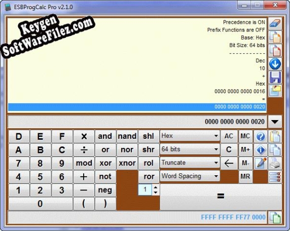 ESBProgCalc Pro - Programmers Calculator activation key