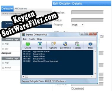 Key for Express Delegate Dictation File Manager