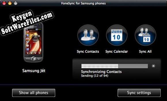 Activation key for FoneSync for Samsung phones