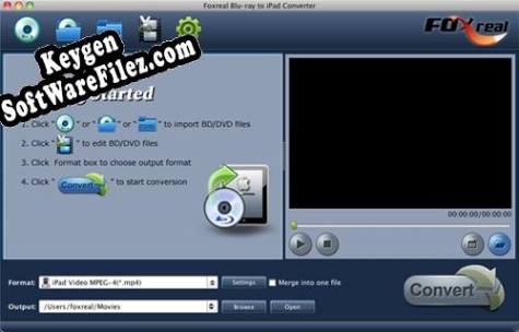 Foxreal Blu-ray to iPad Converter for Mac serial number generator