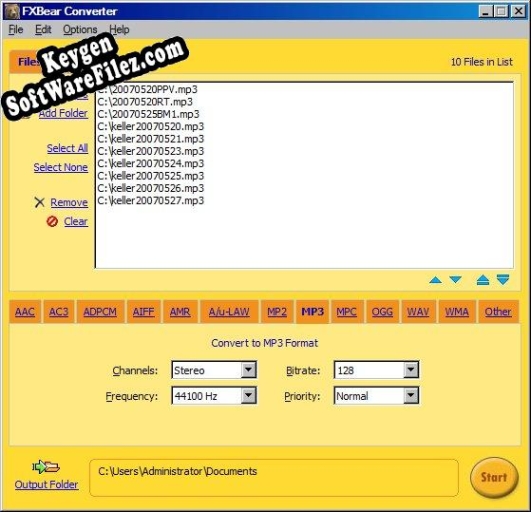 Key generator (keygen) FXBear WMA MP3 OGG AAC Audio Converter