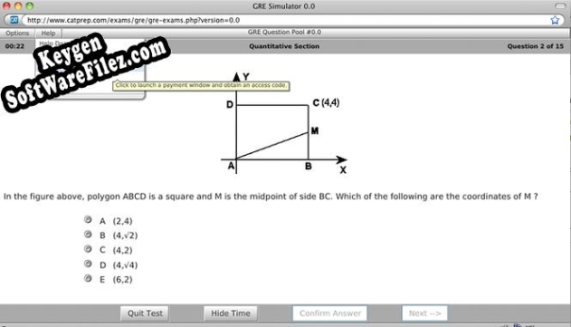 GRE Test Simulator Key generator