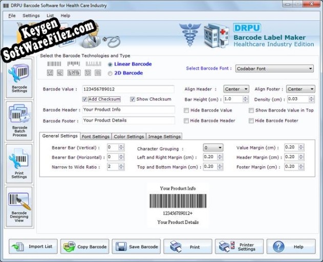 Healthcare Industry Barcode Label Maker key generator