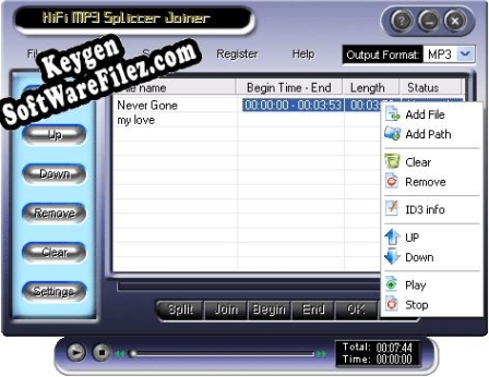 HiFi MP3 Splitter Joiner serial number generator