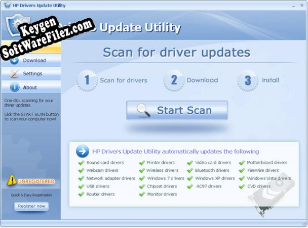 Key generator (keygen) HP Drivers Update Utility For Windows 7