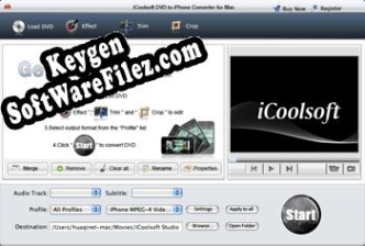 iCoolsoft DVD to iPhone Converter Mac serial number generator