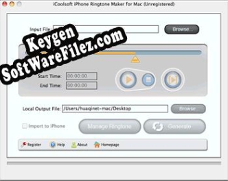 iCoolsoft iPhone Ringtone Maker for Mac key generator