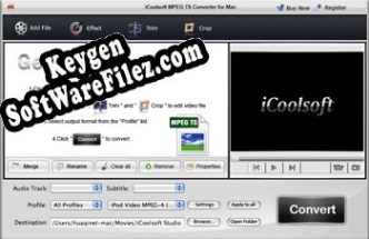 Key for iCoolsoft MPEG TS Converter for Mac