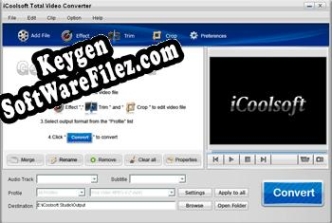 Activation key for iCoolsoft Total Video Converter