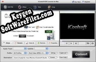 Free key for iCoolsoft VOB Converter for Mac