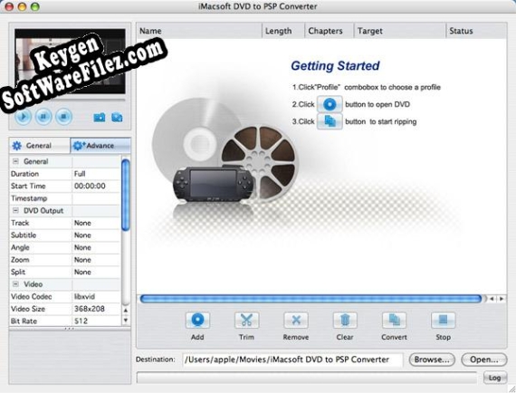 Free key for iMacsoft DVD to PSP Converter for Mac