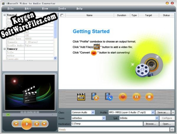 Registration key for the program iMacsoft Video to Audio Converter