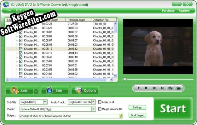 Key generator for iOrgSoft DVD to GPhone Converter