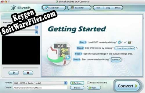 iSkysoft DVD to 3GP Converter for Mac key generator