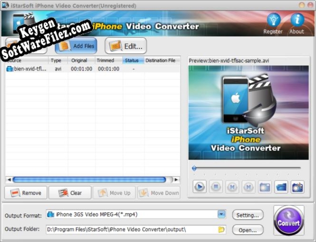 iStarSoft iPhone Video Converter activation key