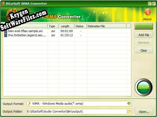 Key generator (keygen) iStarSoft WMA Converter