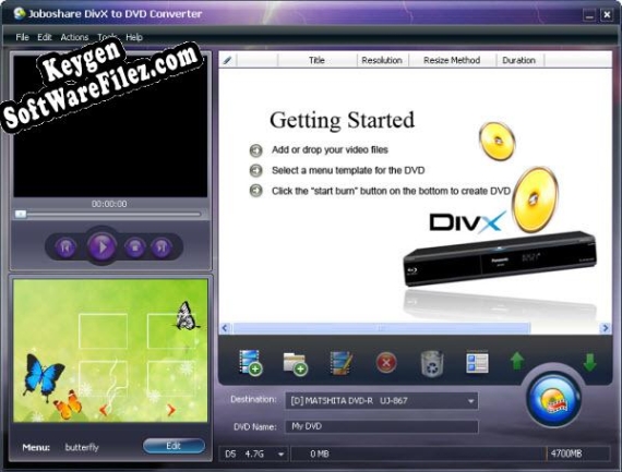 Joboshare DivX to DVD Converter activation key