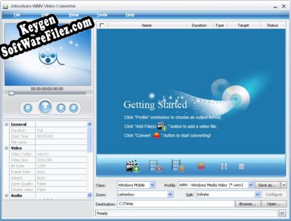 Joboshare WMV Video Converter key generator