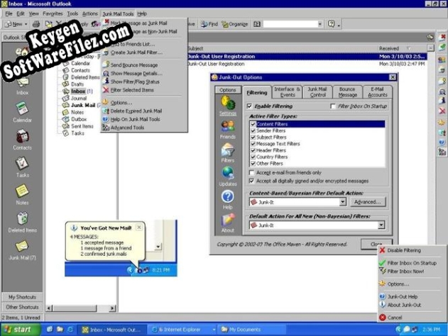 Junk-Out for Outlook 2002/2000 activation key