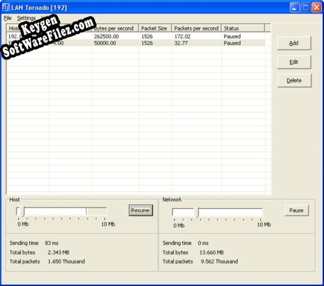 Activation key for LAN Tornado