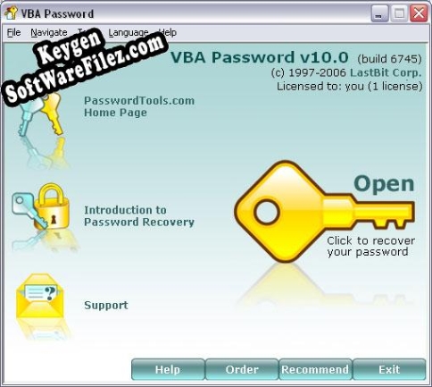 Key generator for LastBit VBA Password Recovery