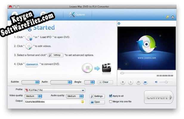 Leawo Mac DVD to FLV Converter key free