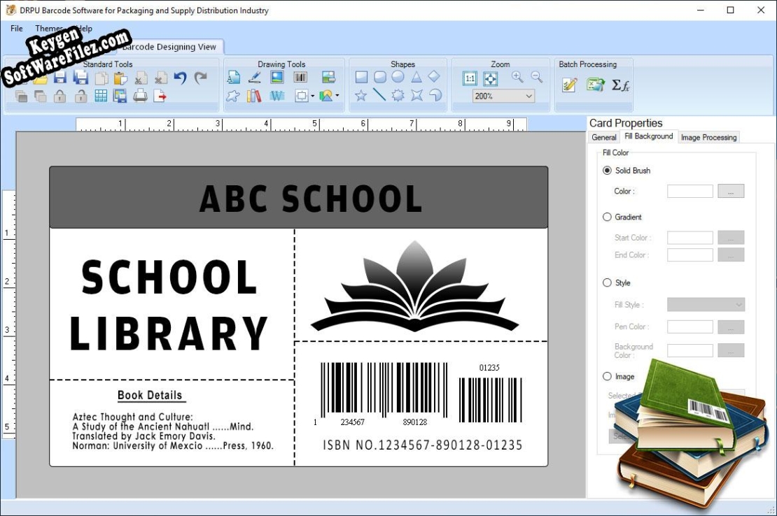 Key for Library Barcode Label Software