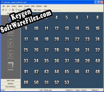 Free key for LottoJet Lottery Software