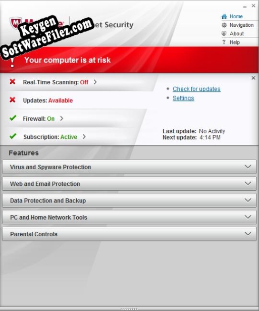 Free key for McAfee Internet Security