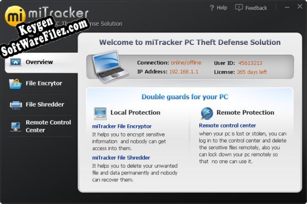 Activation key for miTracker PC Anti Theft