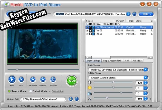 Key generator (keygen) Movkit DVD to iPod Ripper