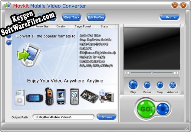 Key generator (keygen) Movkit Mobile Video Converter