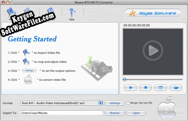 Activation key for Moyea MTS/M2TS Converter for Mac