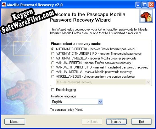 Key generator (keygen) Mozilla Password Recovery