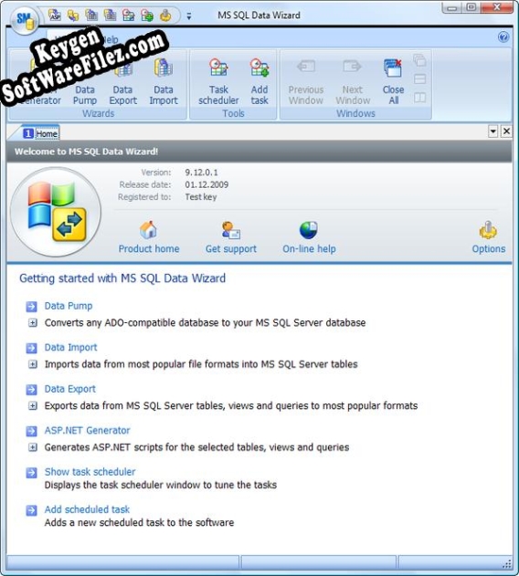 Activation key for MS SQL Data Wizard