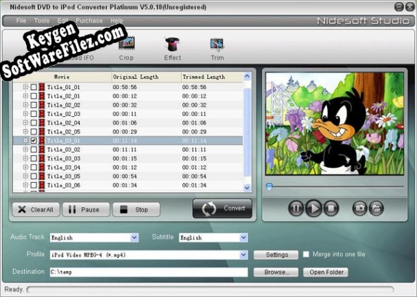 Nidesoft DVD to iPod Converter Platinum Key generator