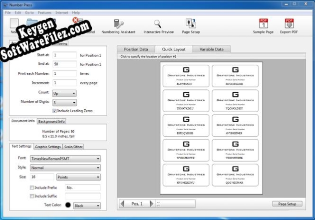 Number Press activation key