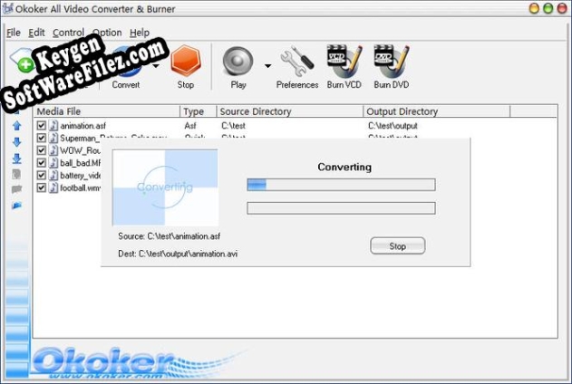 Okoker All Video Converter&Burner Pro Key generator