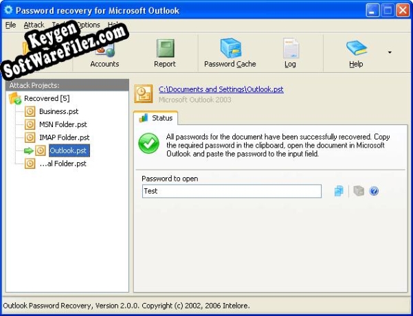 Outlook Password Recovery Wizard key generator