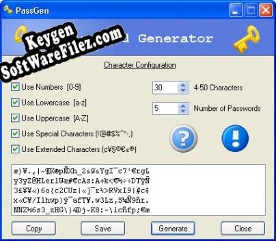 Key generator for PassGen