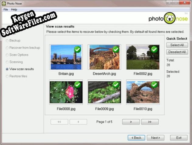 Free key for Photo Nose Image Recovery Software