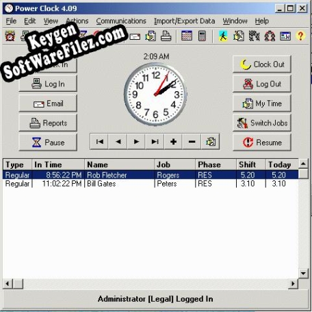 Power Clock 20 Employees + free scanner (2 years subscription) serial number generator