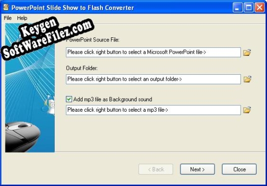 Key generator (keygen) PowerPoint Slide Show to Flash Converter