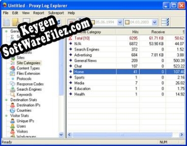Registration key for the program Proxy Log Explorer