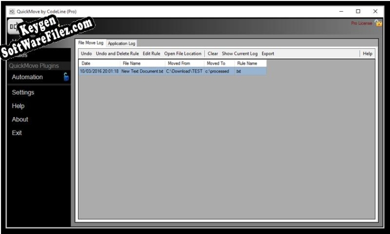 QuickMove serial number generator