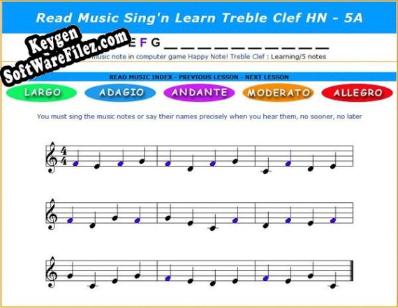 Read Music Notes Sing Learn HN key free