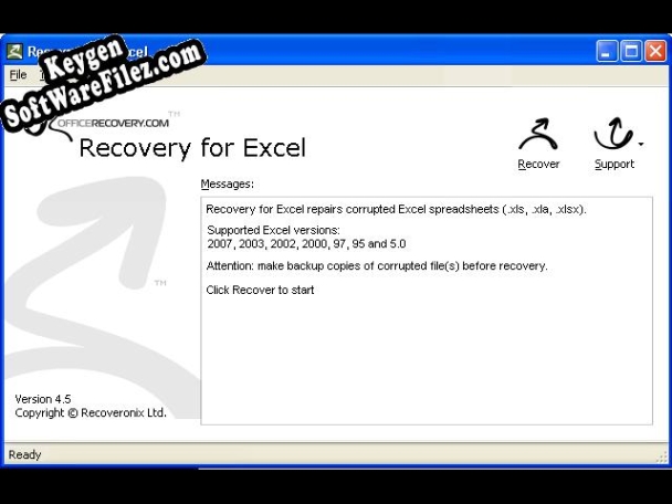 Recovery for Excel key free